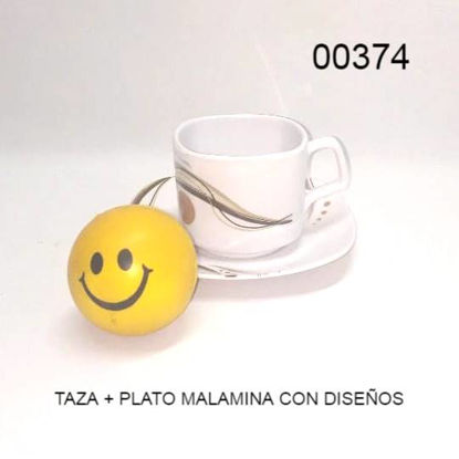 Imagen de TAZA + PLATO MALAMINA CON DISEÑOS 12.23